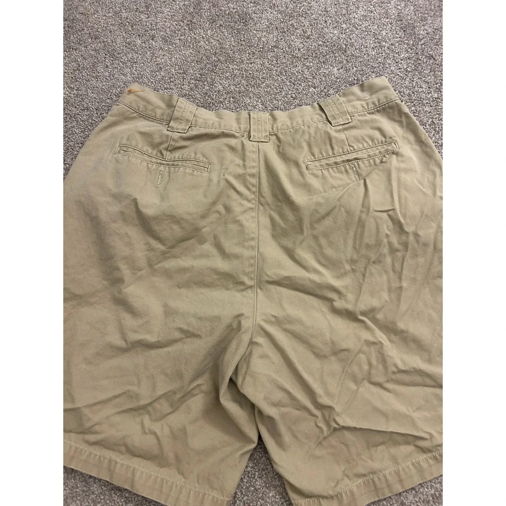 VTG Bogari Chino Shorts Mens 34 Khaki Tan Excellent Pleated Cotton Canvas Italy